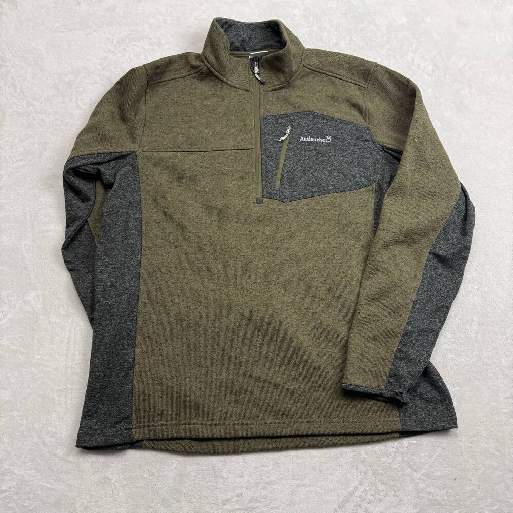 Avalanche Outdoor Supply Co Men's 1/4 Zip Pullover Fleece Green Size XL Pocket